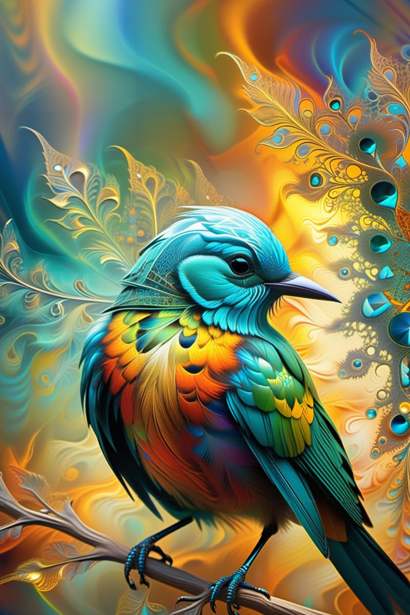 00400-2897841458-realistic,depth of field,an realistic depiction of bird in the forground,and a Fractal in the background,as holograph,_((photo r.png